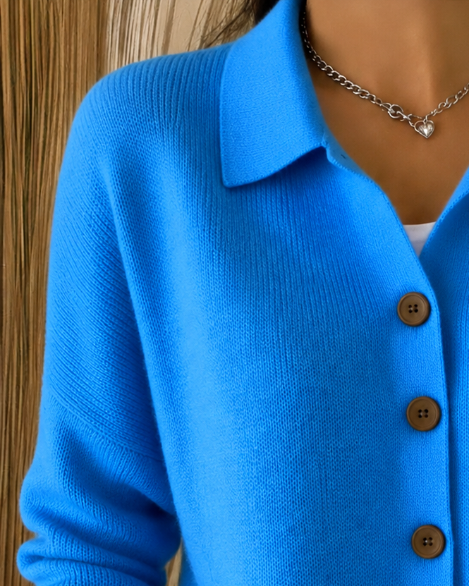 Women's Button-Up Cardigan Relaxed Fit Long Sleeve Classic Layering