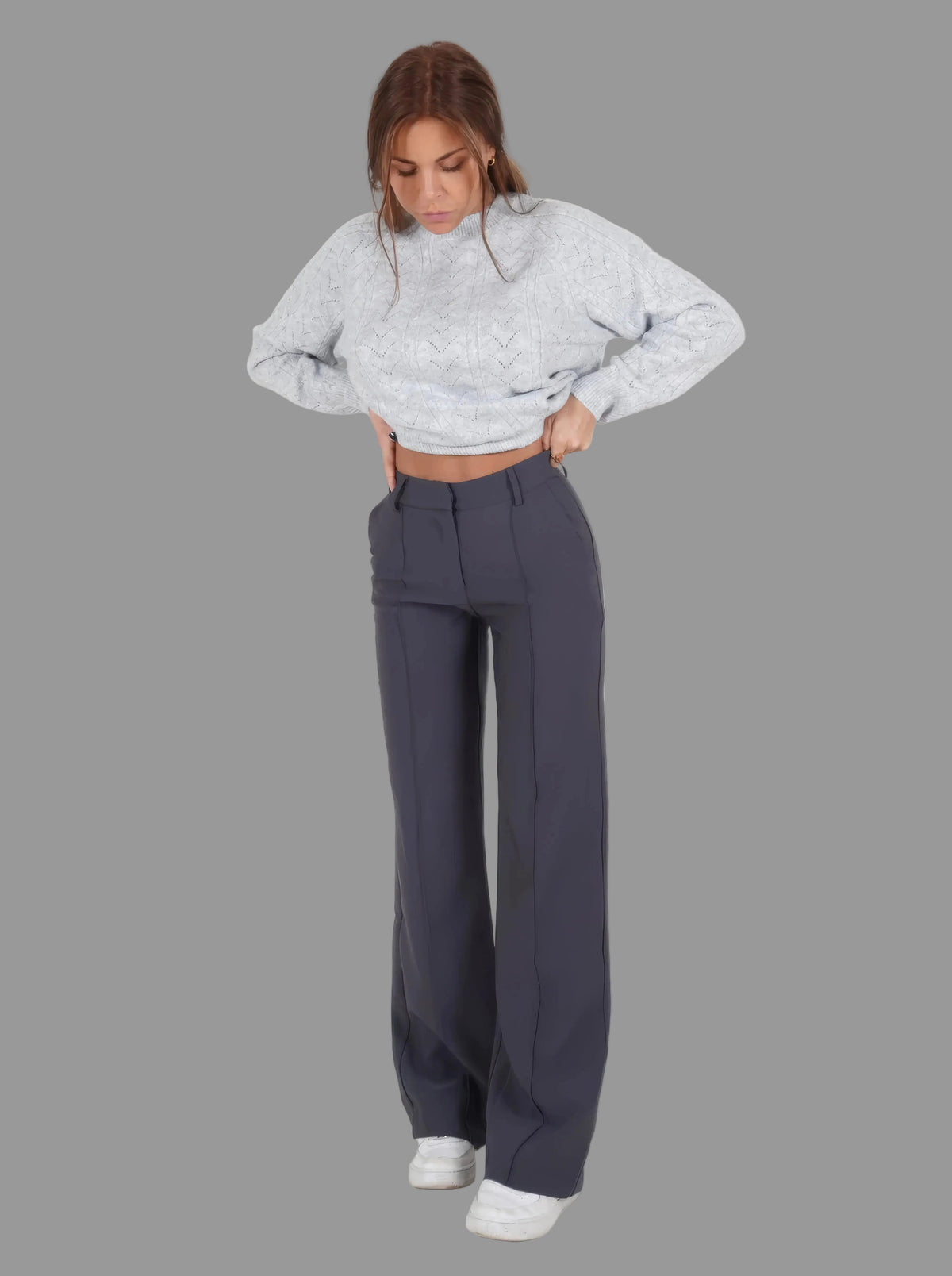 Women's Tailored High Waist Wide Leg Trousers Classic Fit Stylish Everyday