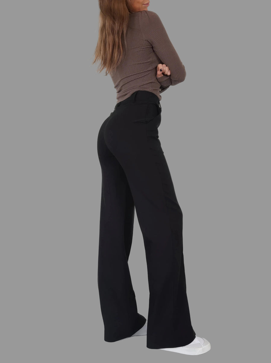 Women's Tailored High Waist Wide Leg Trousers Classic Fit Stylish Everyday