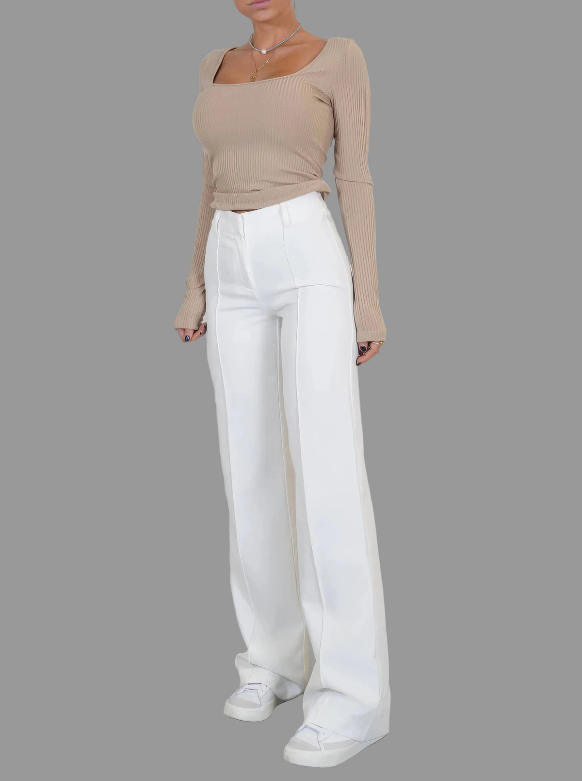 Women's Tailored High Waist Wide Leg Trousers Classic Fit Stylish Everyday