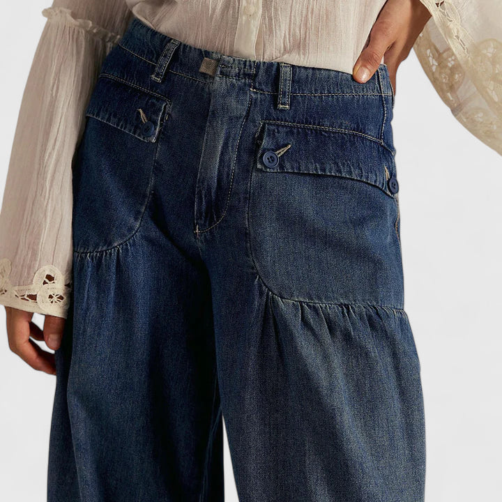 Women's Bohemian Wide Leg Trousers Pleated Casual Chic Summer Style