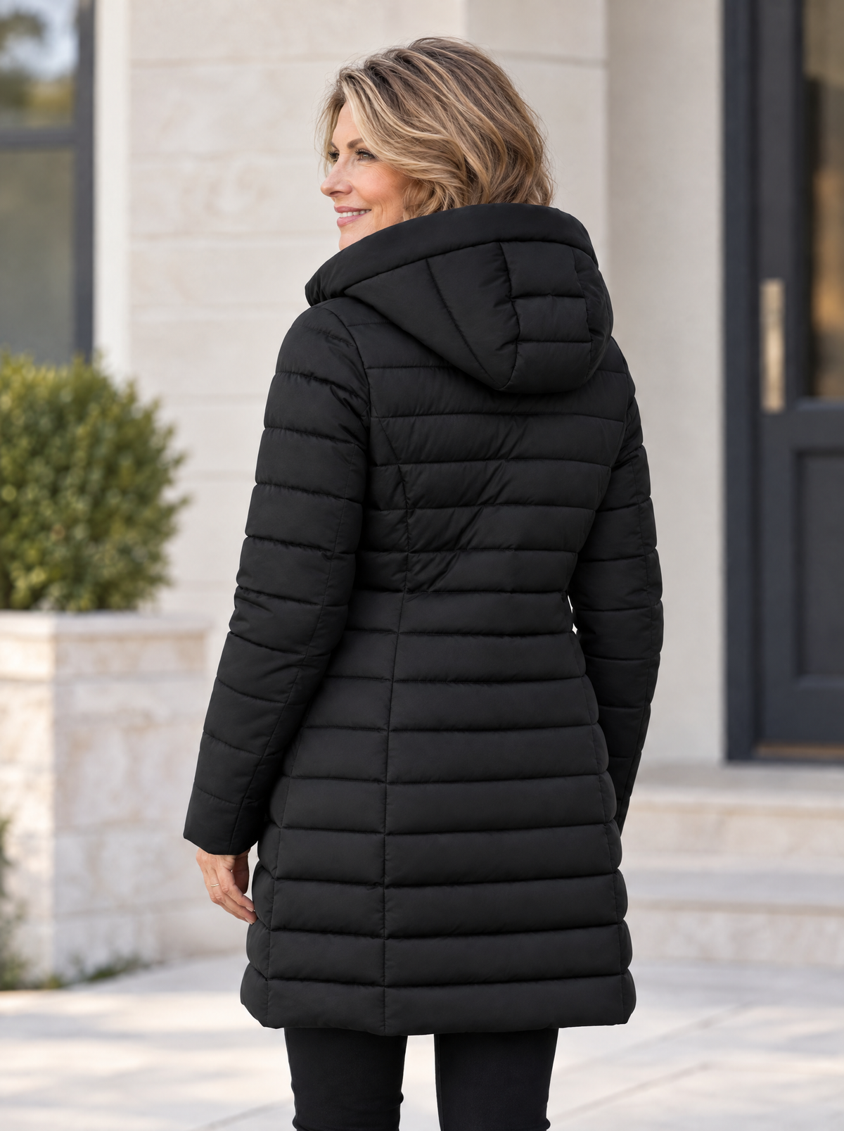 Fleece-Lined Puffer Coat — Warm Padded Winter Jacket with Storm Flap & Zip Front