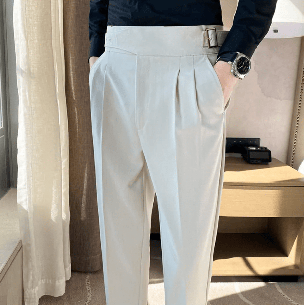 Men's Straight Fit Casual Trousers Relaxed Styling Versatile Everyday Wear