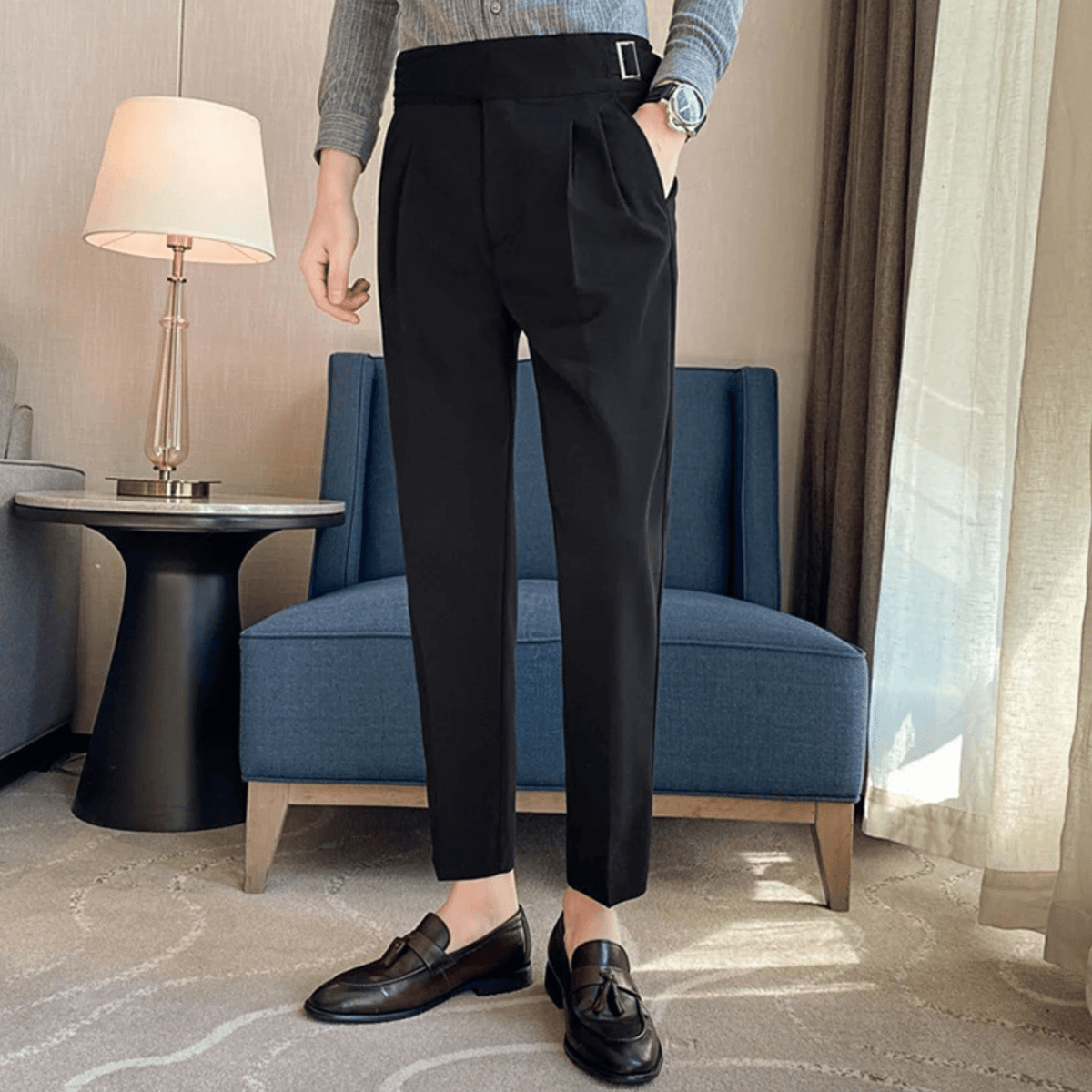 Men's Straight Fit Casual Trousers Relaxed Styling Versatile Everyday Wear