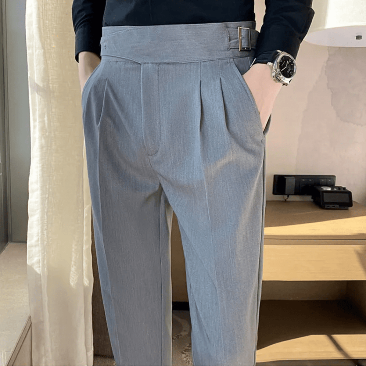 Men's Straight Fit Casual Trousers Relaxed Styling Versatile Everyday Wear