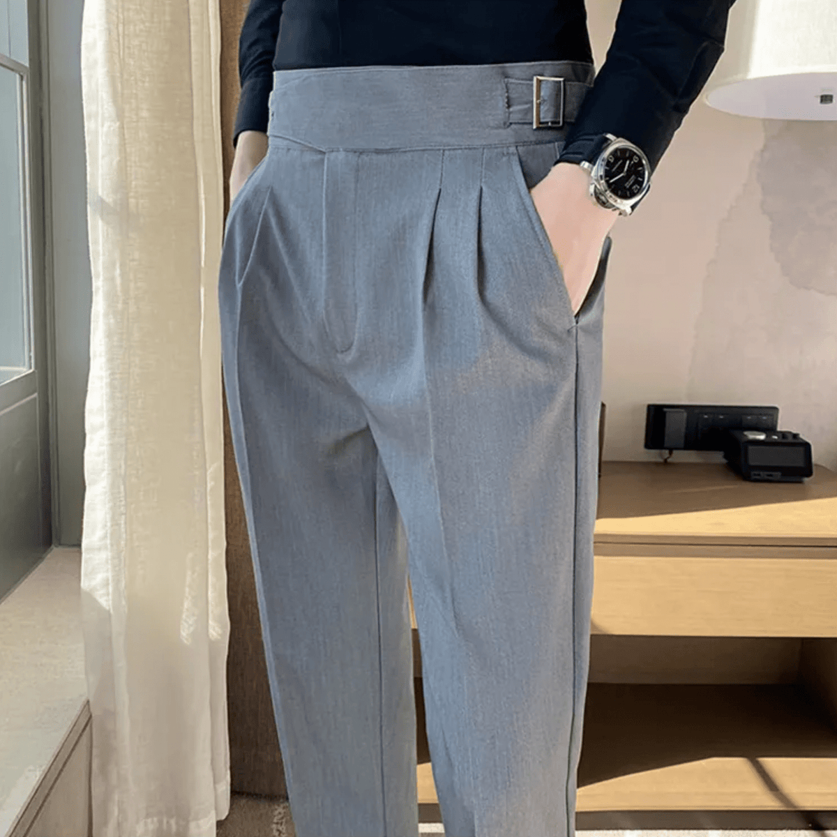 Men's Straight Fit Casual Trousers Relaxed Styling Versatile Everyday Wear