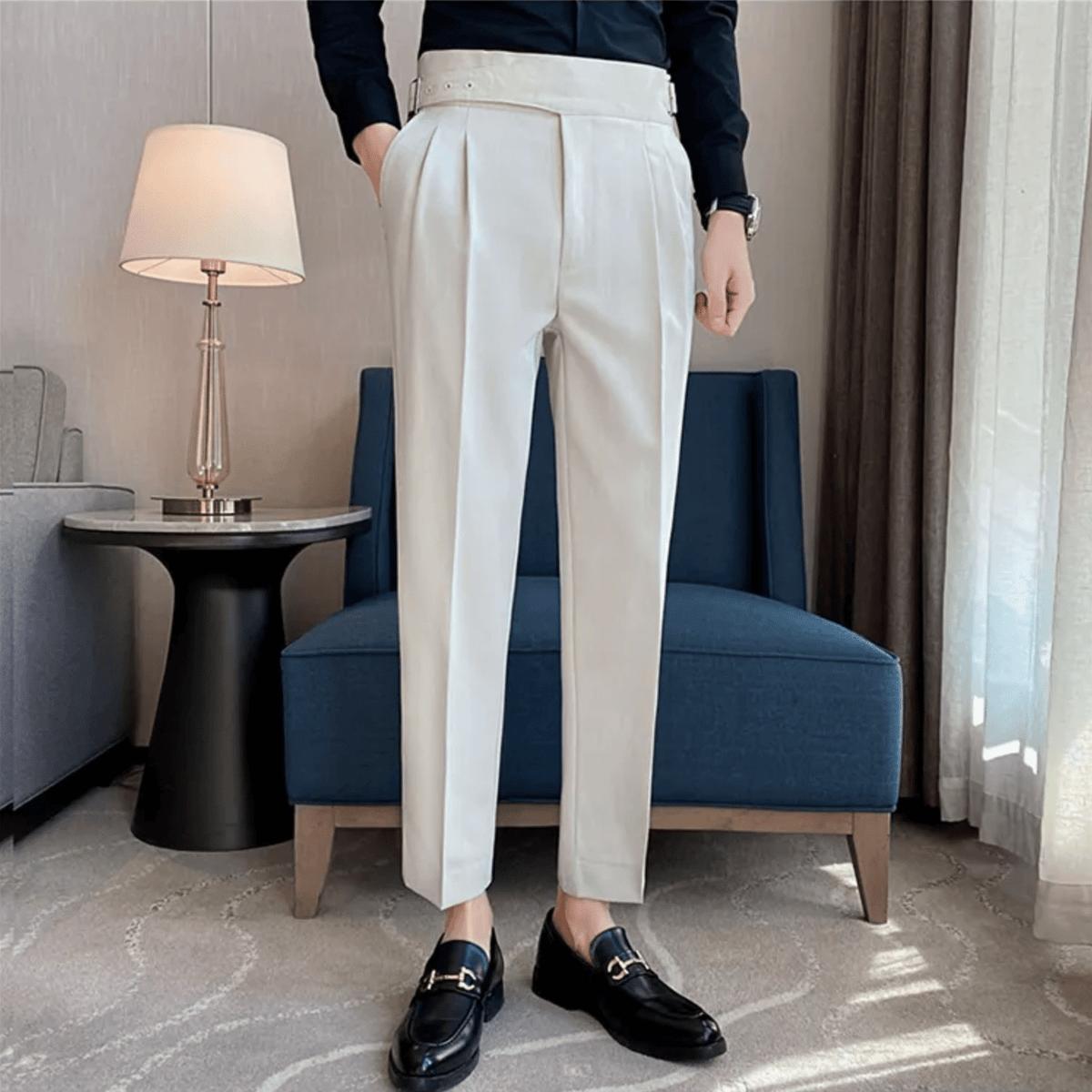 Men's Straight Fit Casual Trousers Relaxed Styling Versatile Everyday Wear
