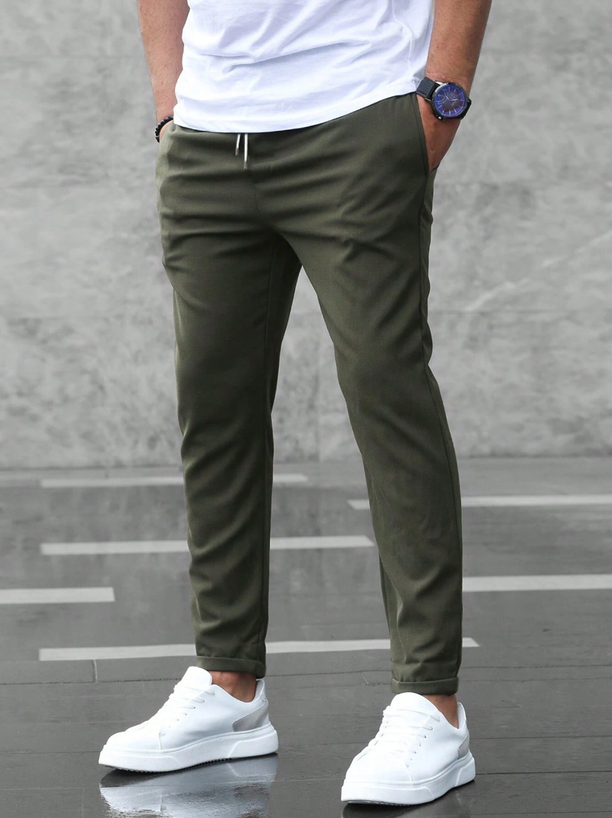 Men's Smart Stretch Trousers Slim Fit Versatile Everyday Casual Wear