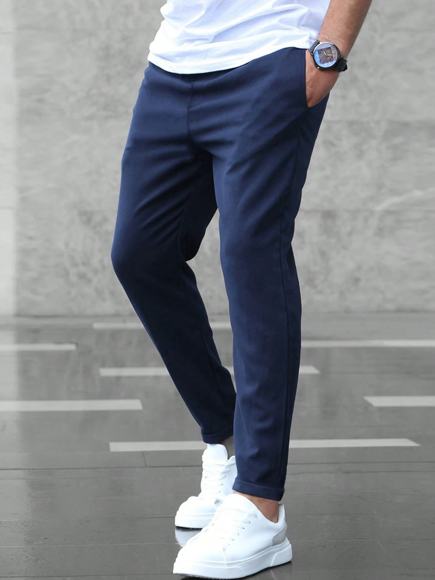 Men's Smart Stretch Trousers Slim Fit Versatile Everyday Casual Wear