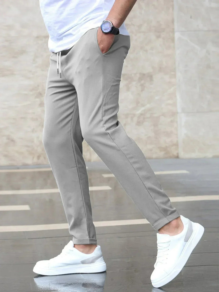 Men's Smart Stretch Trousers Slim Fit Versatile Everyday Casual Wear