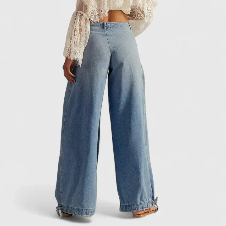 Women's Bohemian Wide Leg Trousers Pleated Casual Chic Summer Style