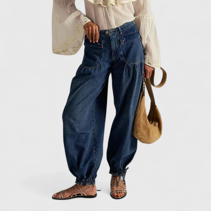 Women's Bohemian Wide Leg Trousers Pleated Casual Chic Summer Style