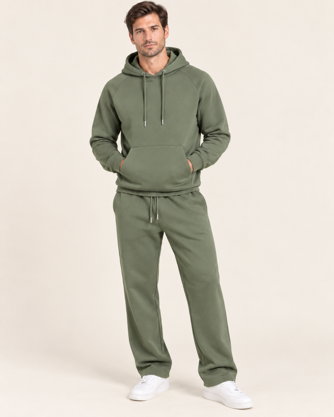 Men's Tracksuit Set Hoodie and Sweatpants in Green