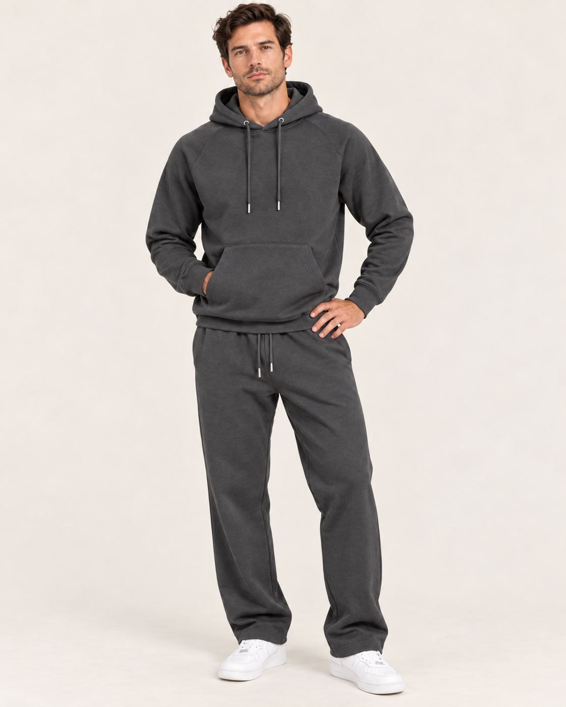 Men's Tracksuit Set Hoodie and Sweatpants in Dark Grey