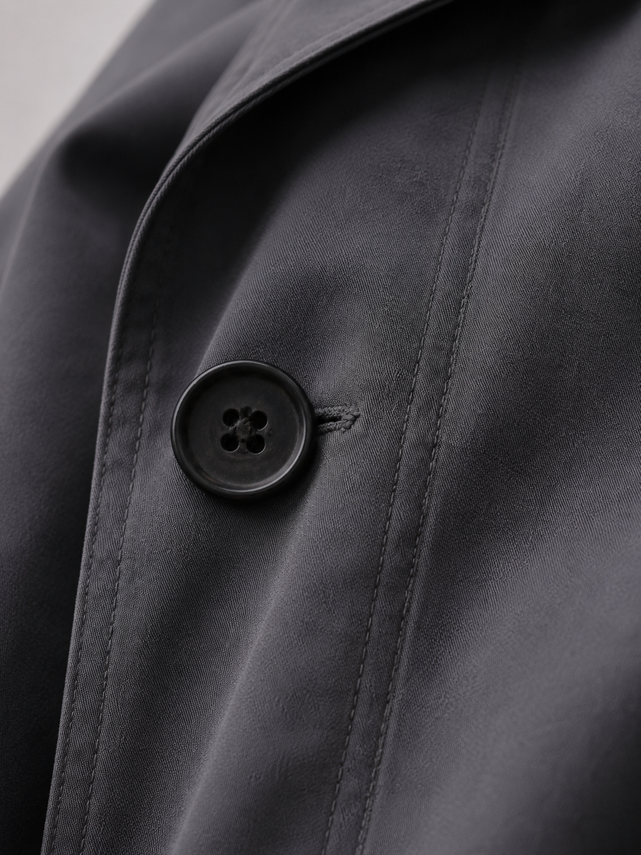Men's Button-Front Coat Point Collar Classic Fit Stylish Layering Outerwear