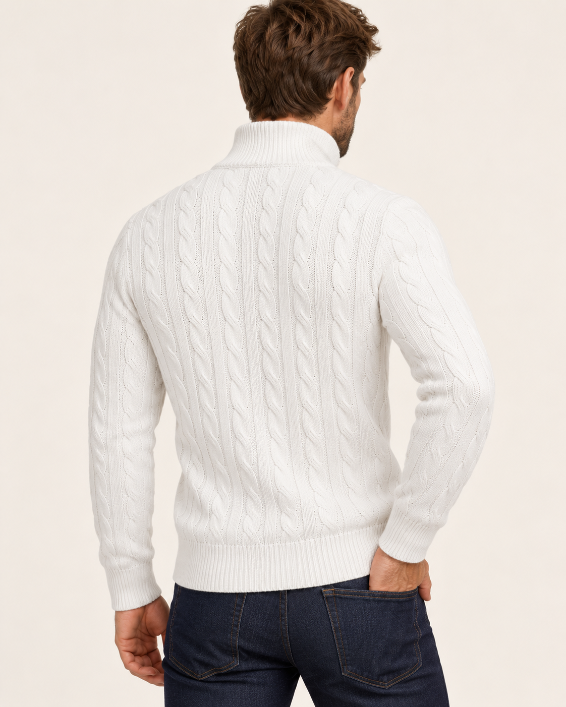 Men's Cable Knit Quarter Zip Jumper