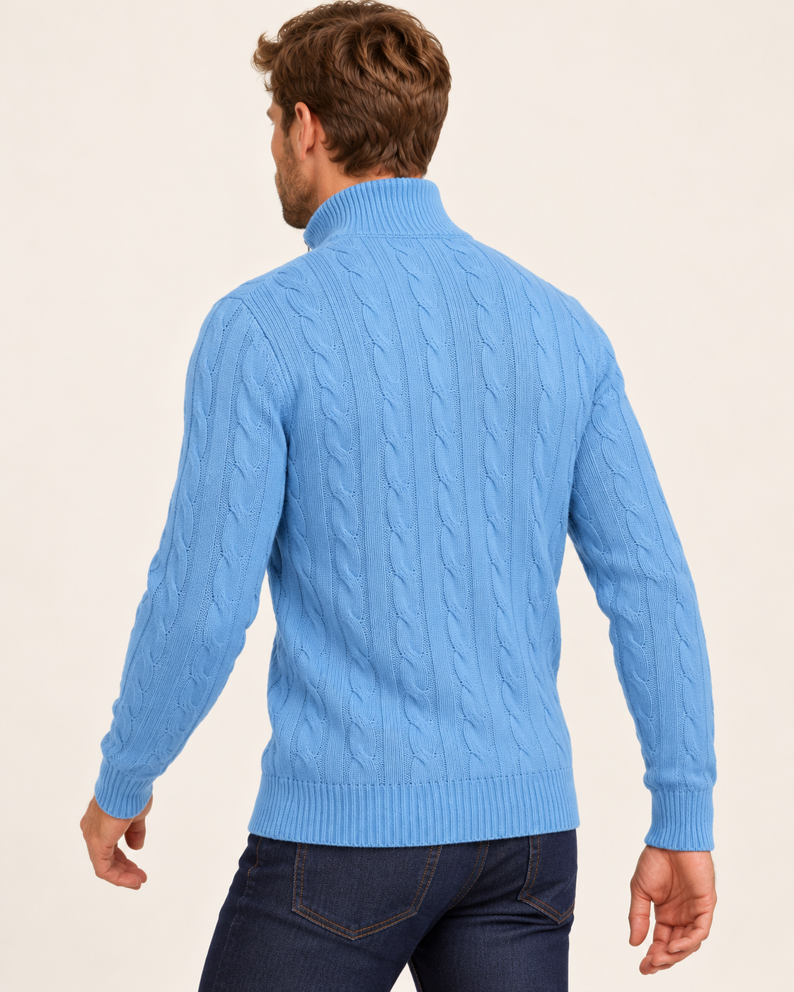 Men's Cable Knit Quarter Zip Jumper