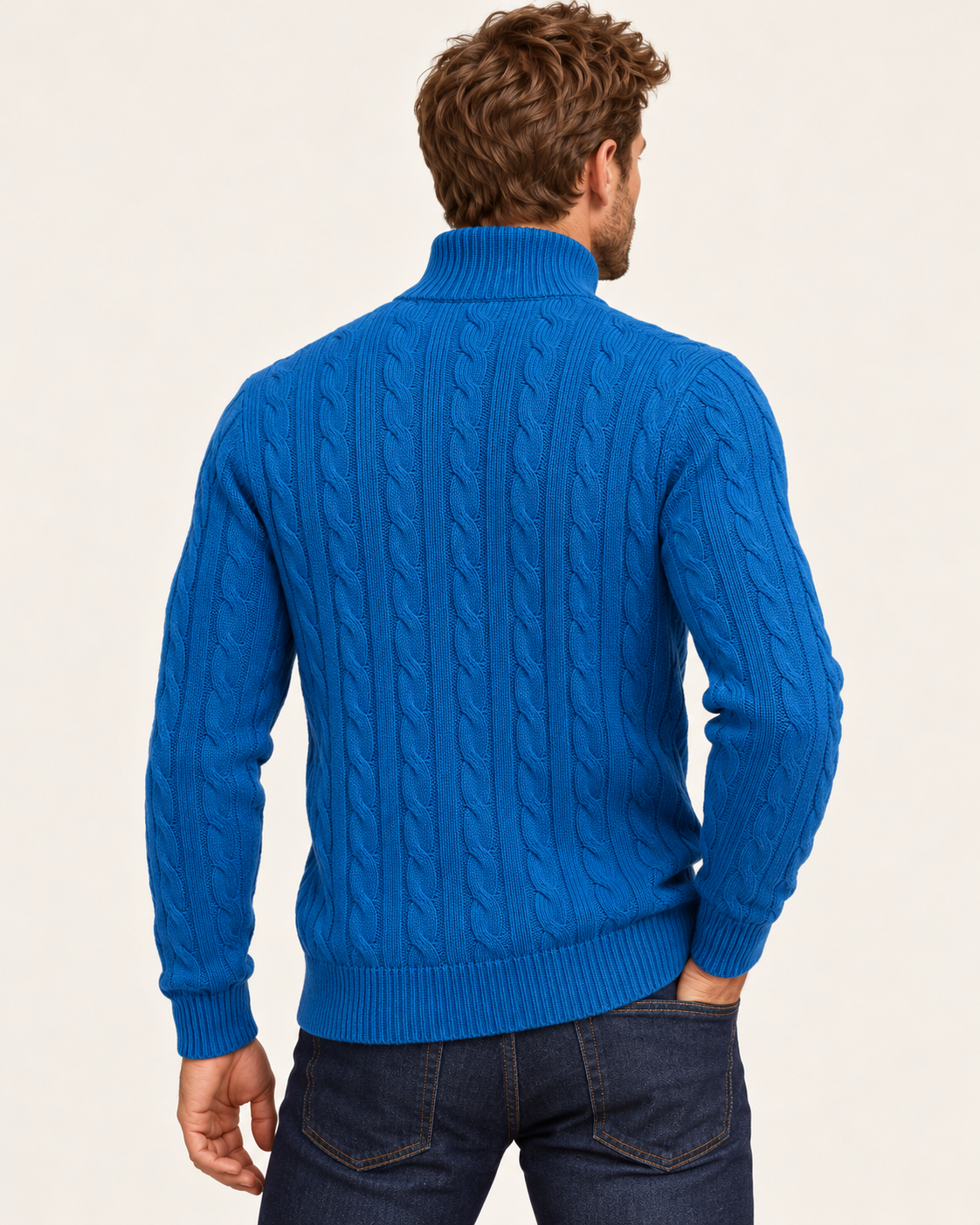 Men's Cable Knit Quarter Zip Jumper