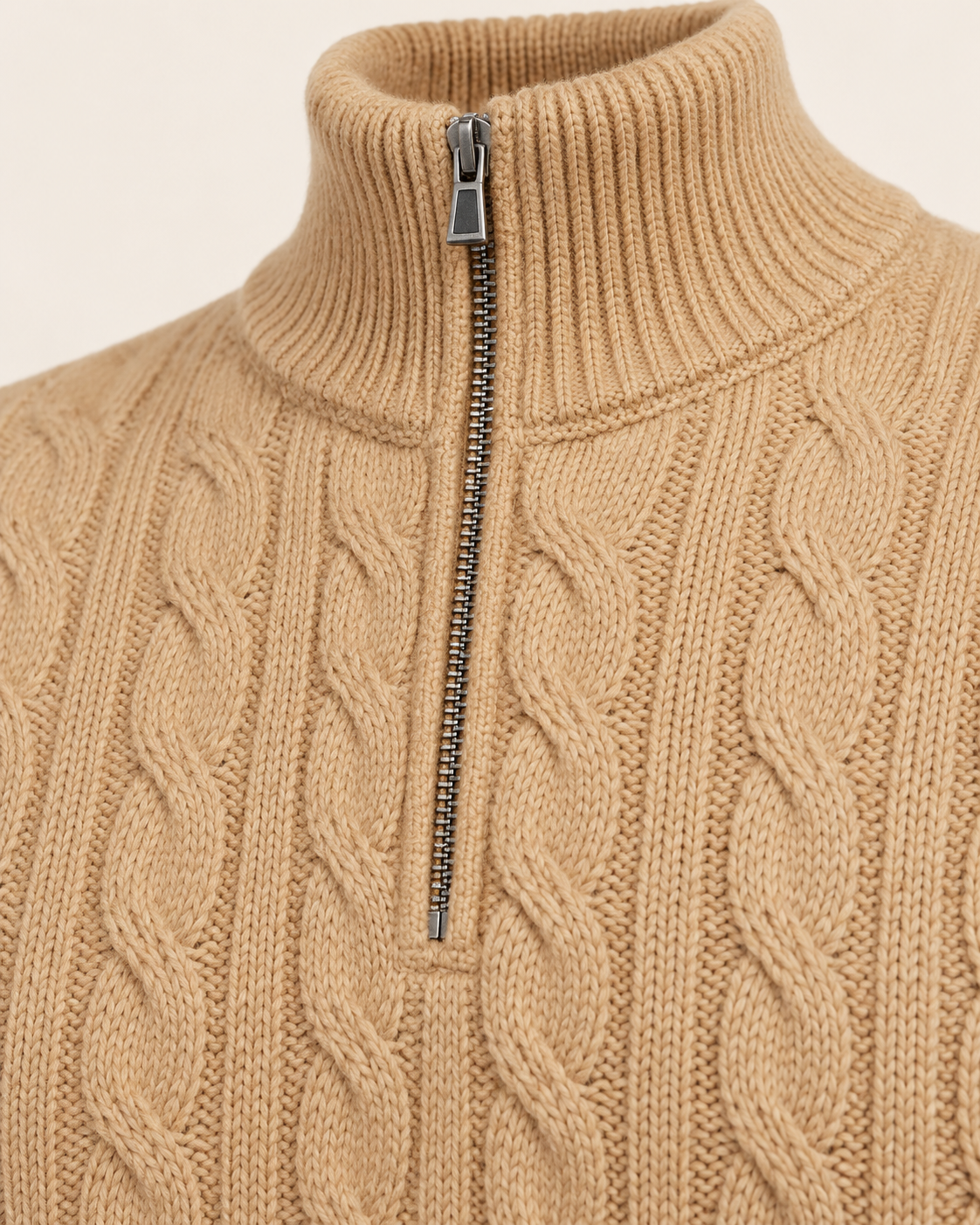 Men's Cable Knit Quarter Zip Jumper