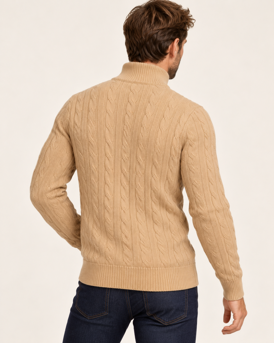 Men's Cable Knit Quarter Zip Jumper