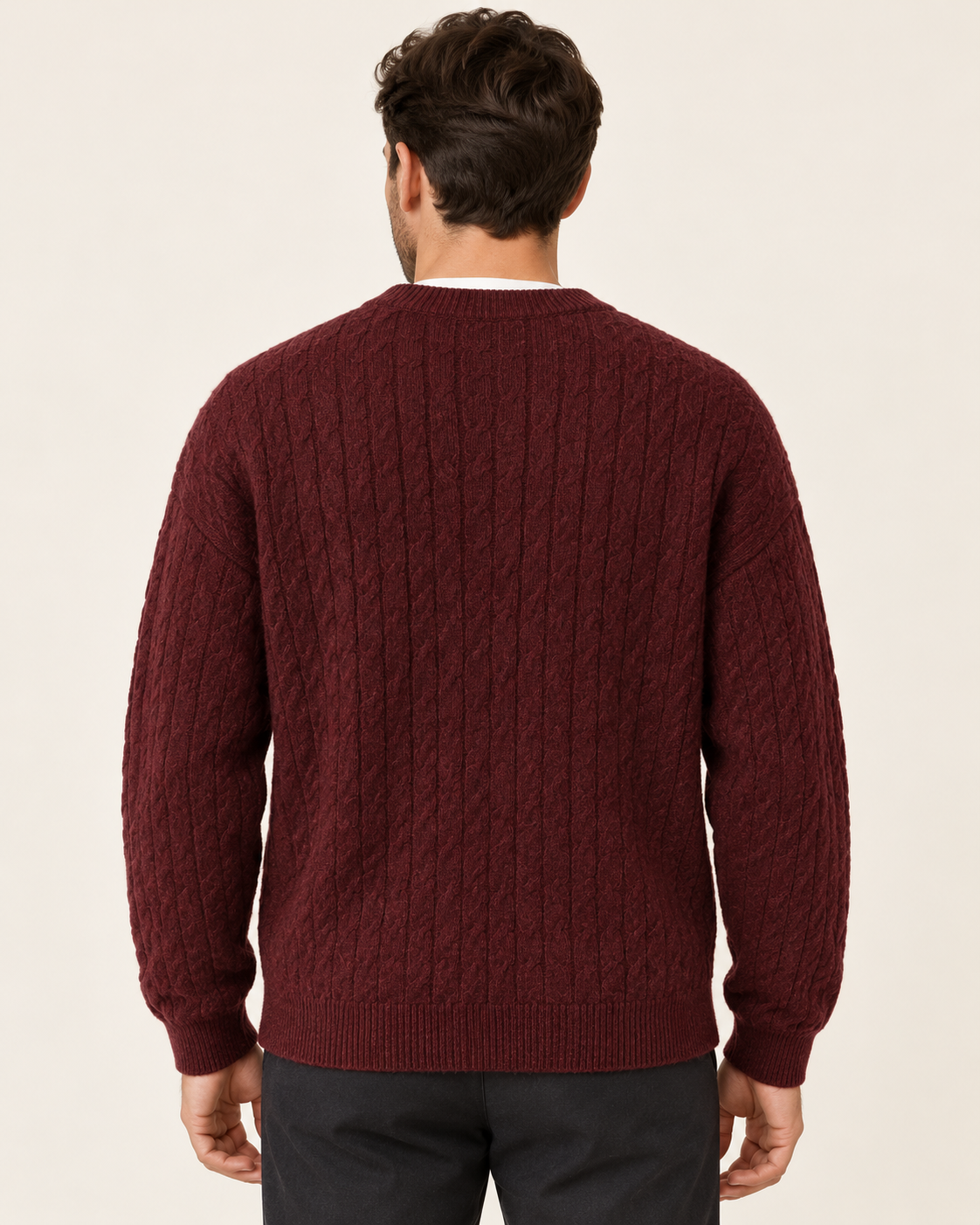Men's Chunky Cable Knit Button Cardigan