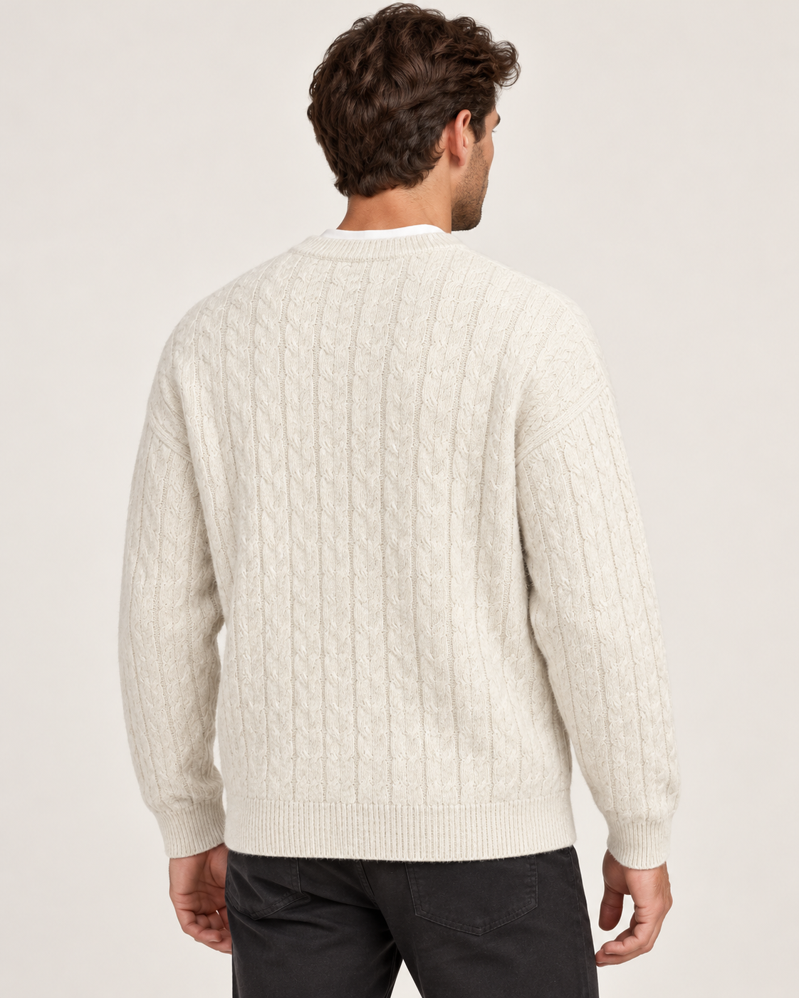 Men's Chunky Cable Knit Button Cardigan