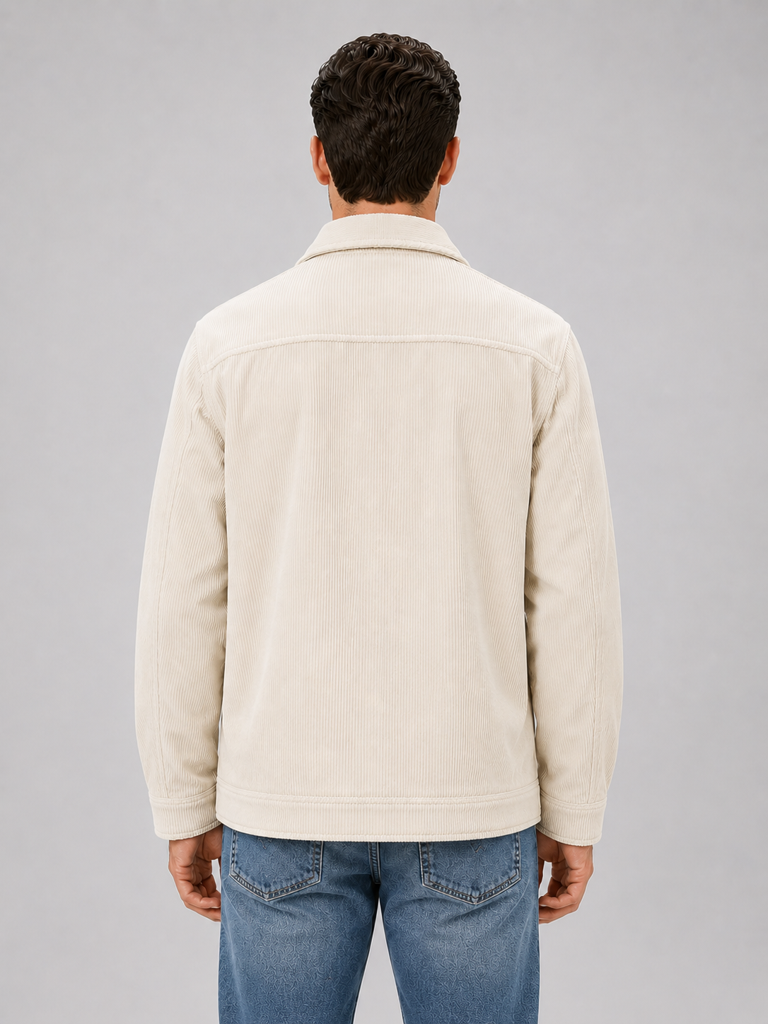 Men's Corduroy Overshirt Jacket Button-Up Long Sleeve Casual Layering