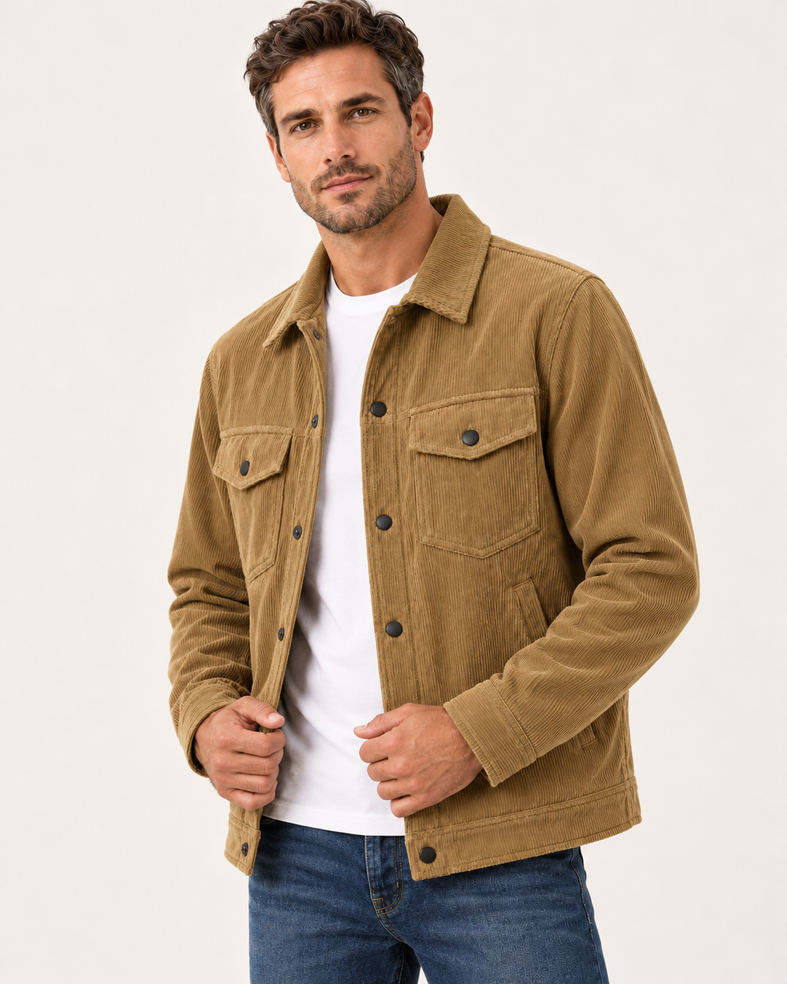 Men's Corduroy Overshirt With Chest Pockets