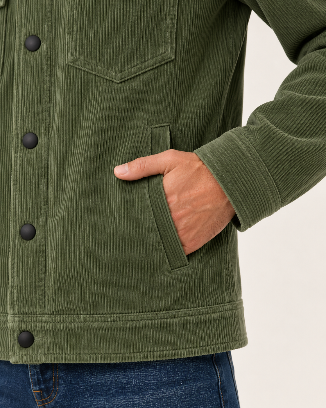 Men's Corduroy Overshirt With Chest Pockets