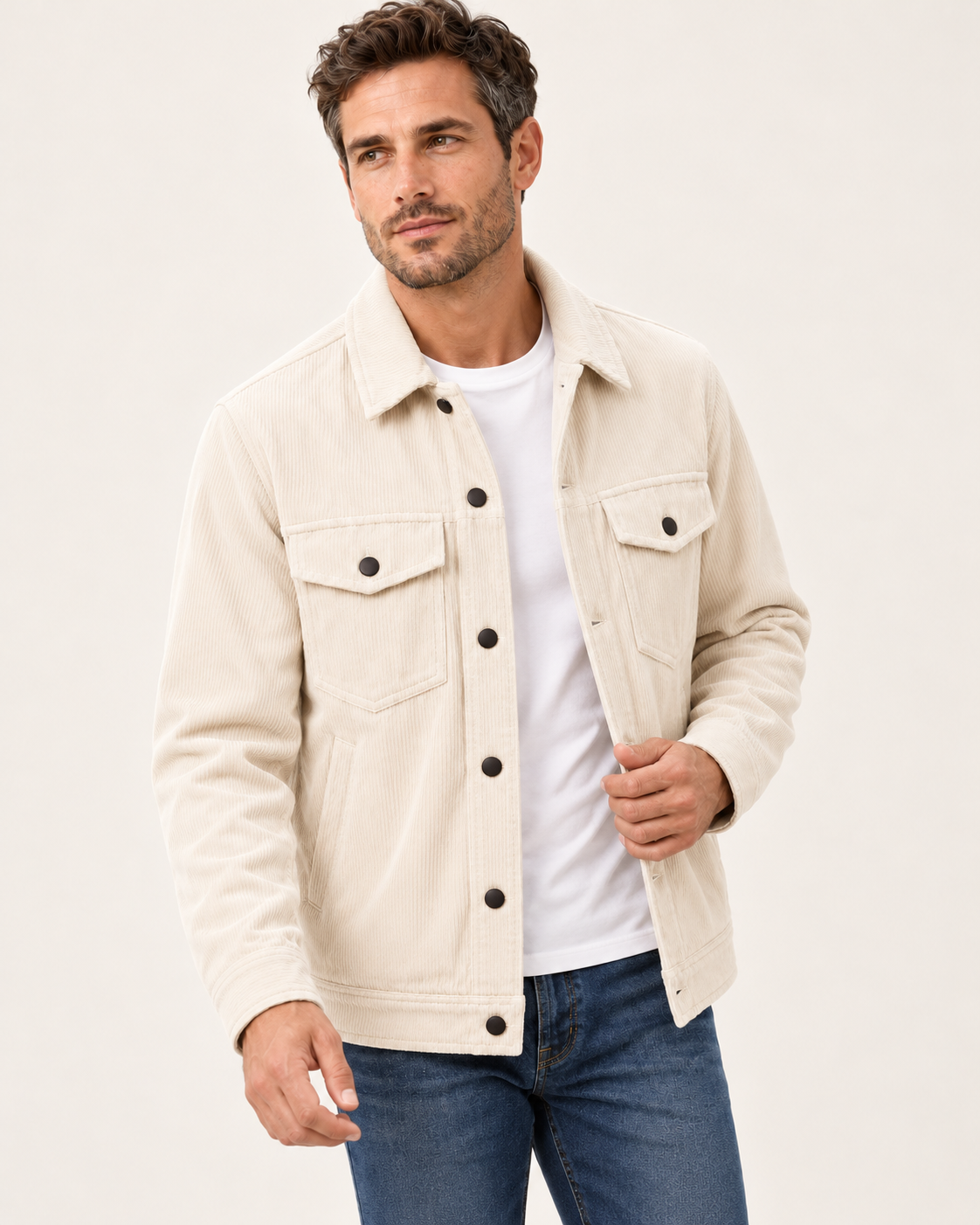 Men's Corduroy Overshirt With Chest Pockets