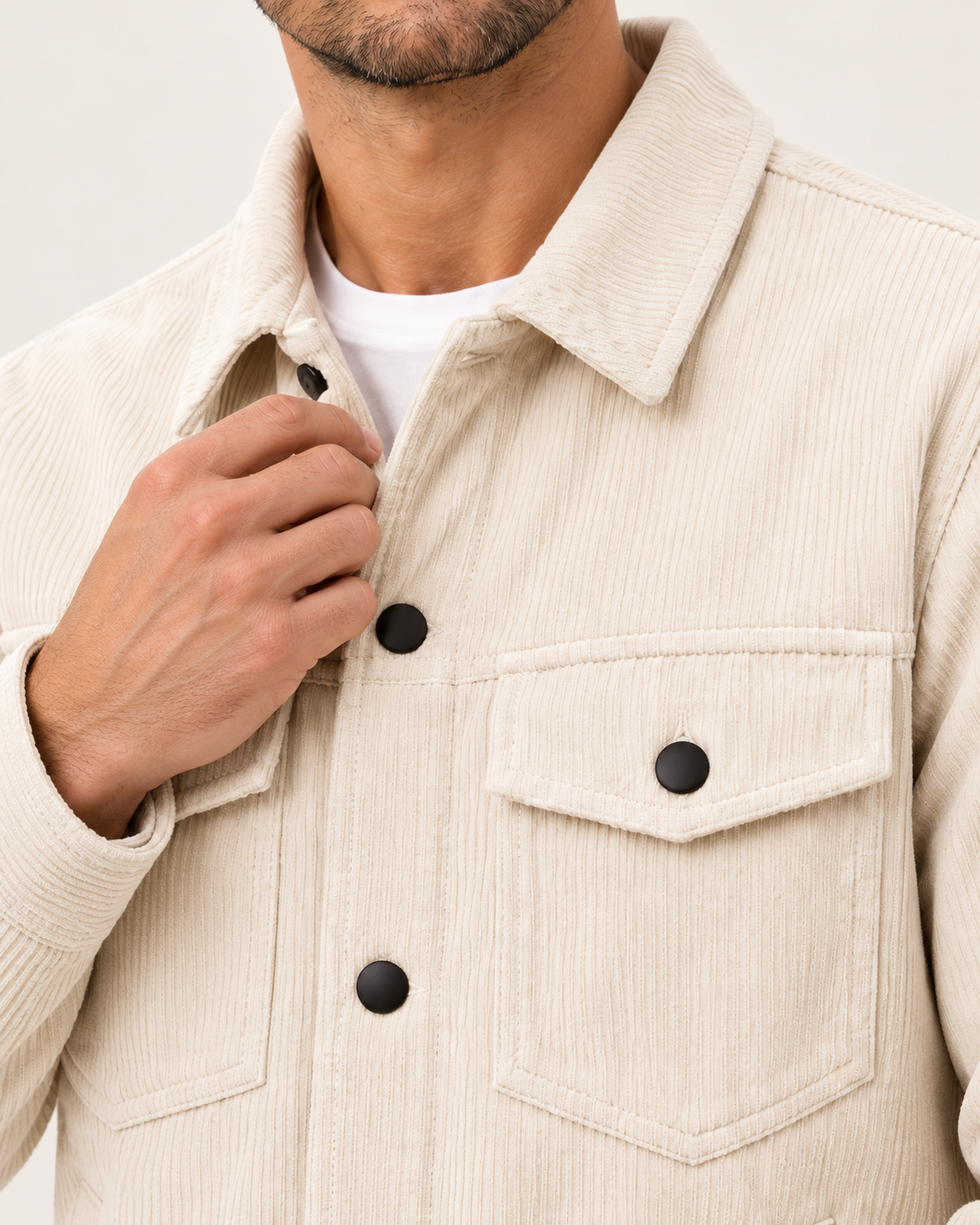 Men's Corduroy Overshirt With Chest Pockets