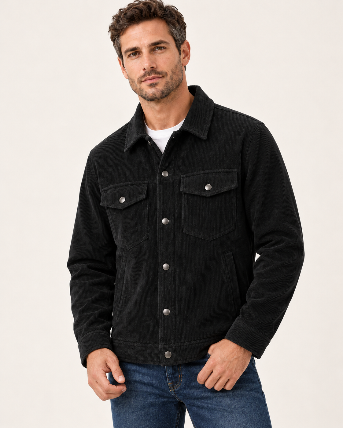 Men's Corduroy Overshirt With Chest Pockets