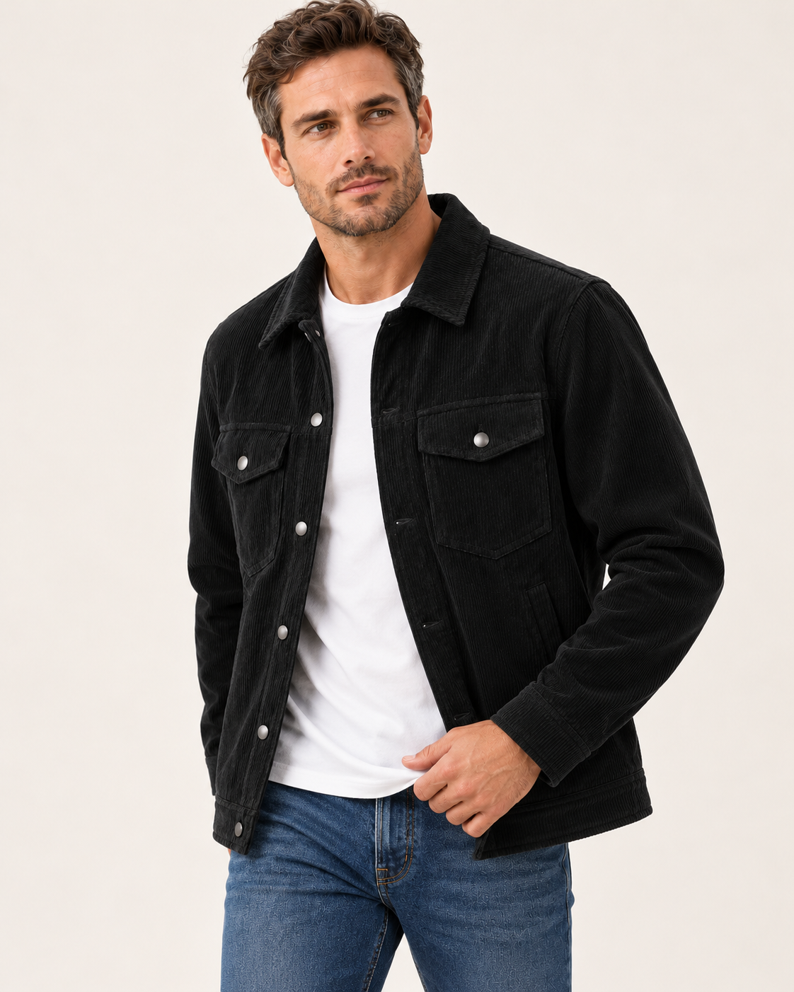 Men's Corduroy Overshirt With Chest Pockets