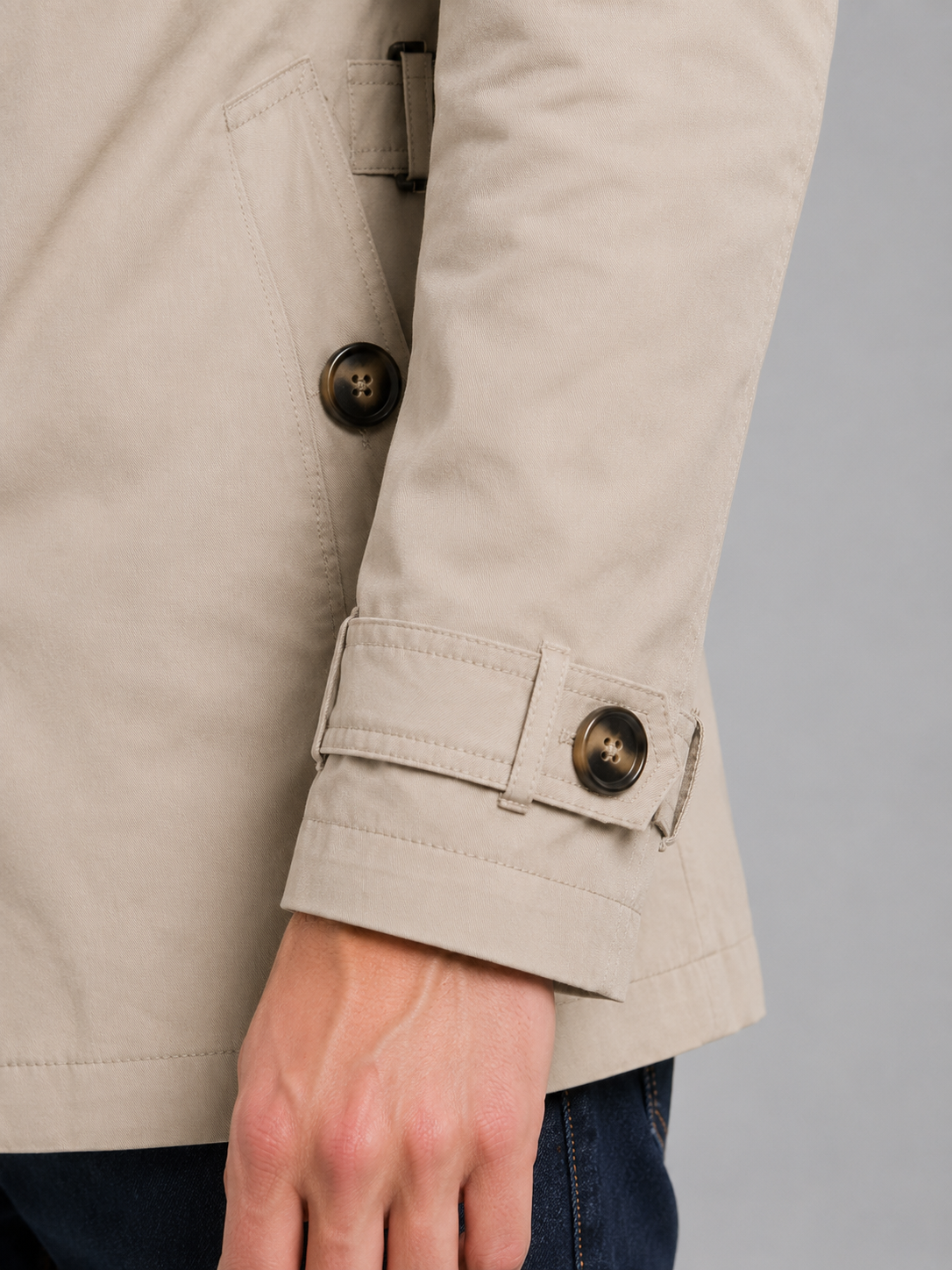 Men's Classic Double Breasted Trench Coat Belted Overcoat Stylish Timeless