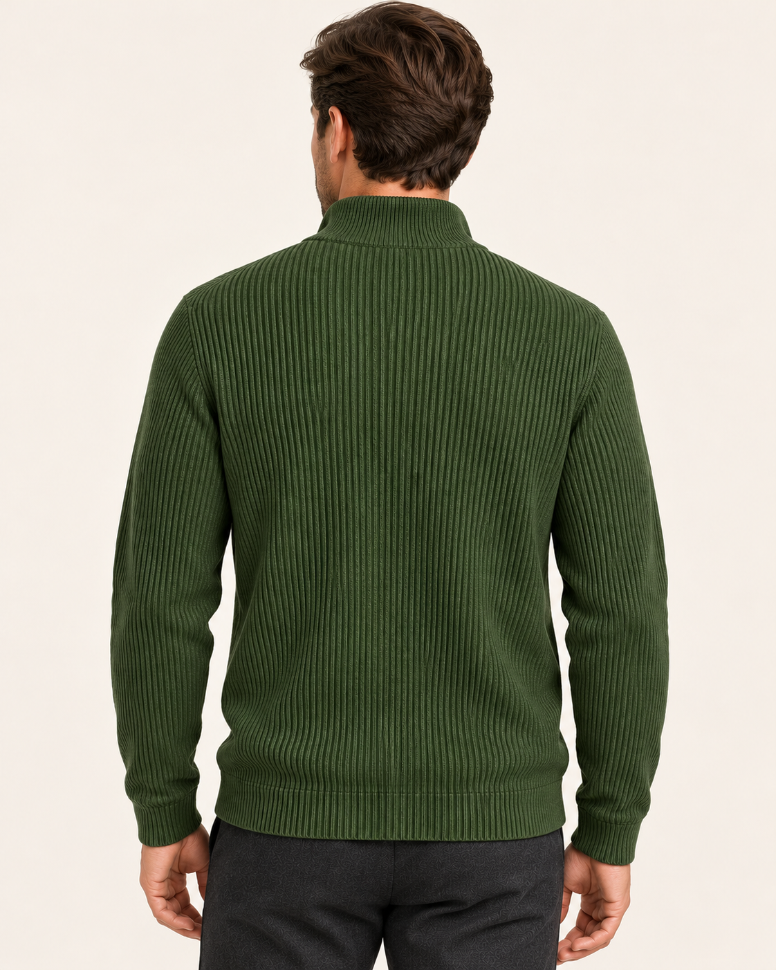 Men's Fine Rib Quarter Zip Jumper