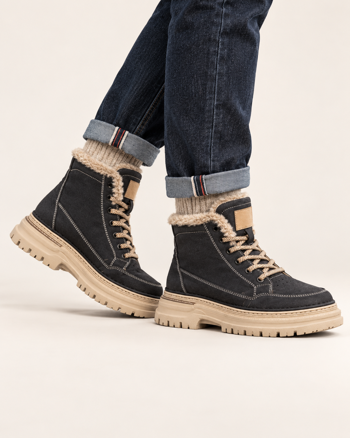 Men's Fleece Lined Lace Up Boots