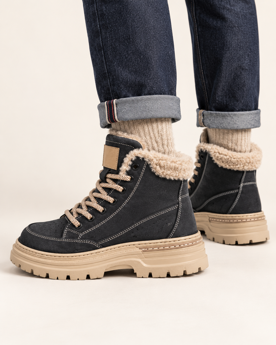 Men's Fleece Lined Lace Up Boots