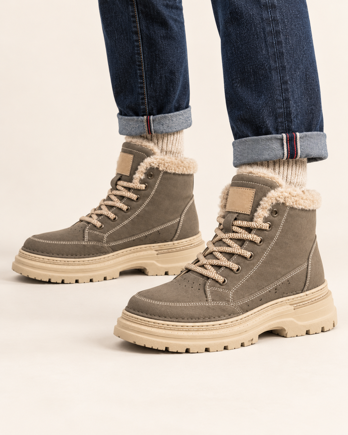 Men's Fleece Lined Lace Up Boots