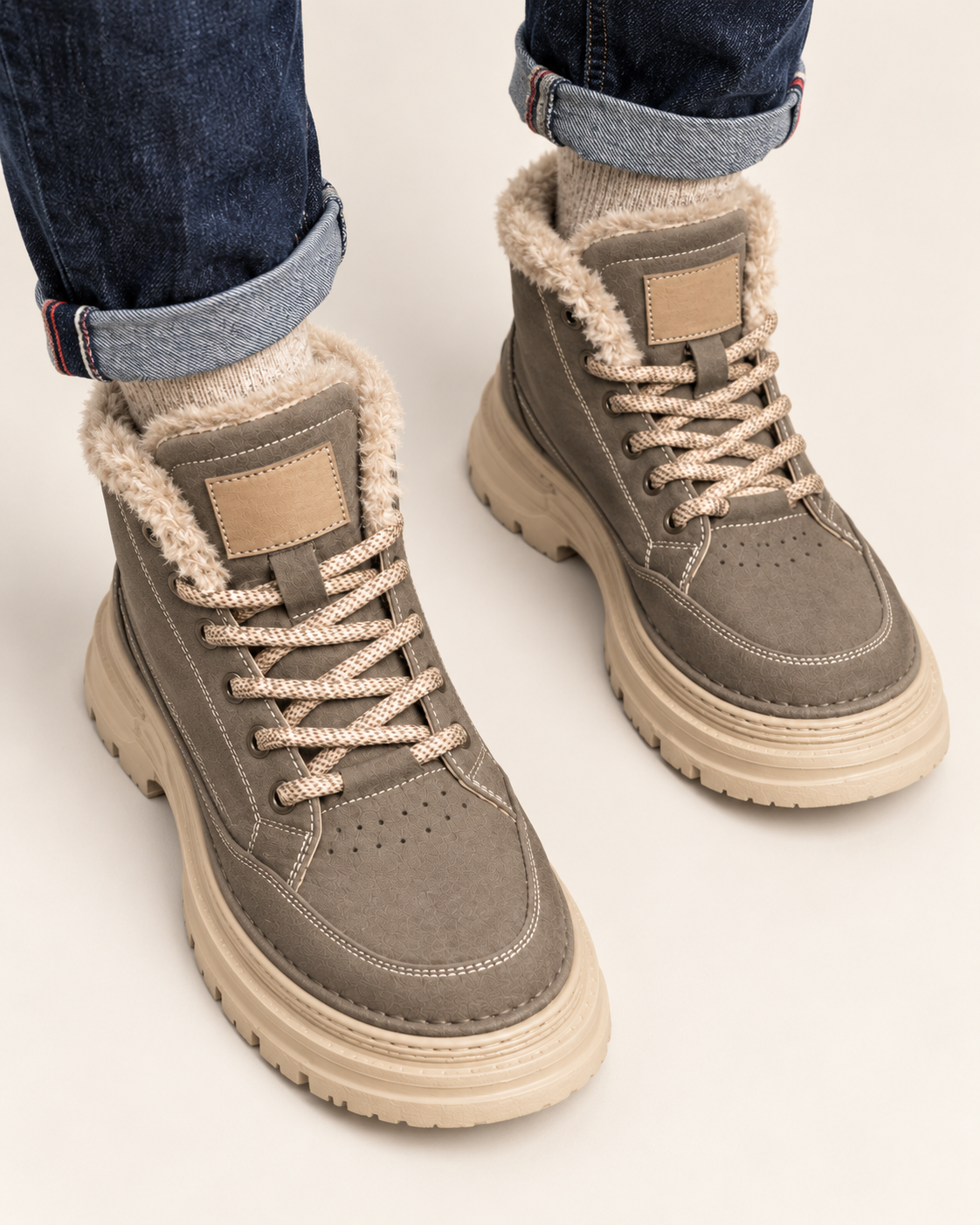 Men's Fleece Lined Lace Up Boots