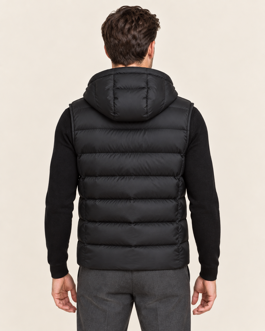 Men's Hooded Puffer Gilet Bodywarmer with Zip Pockets