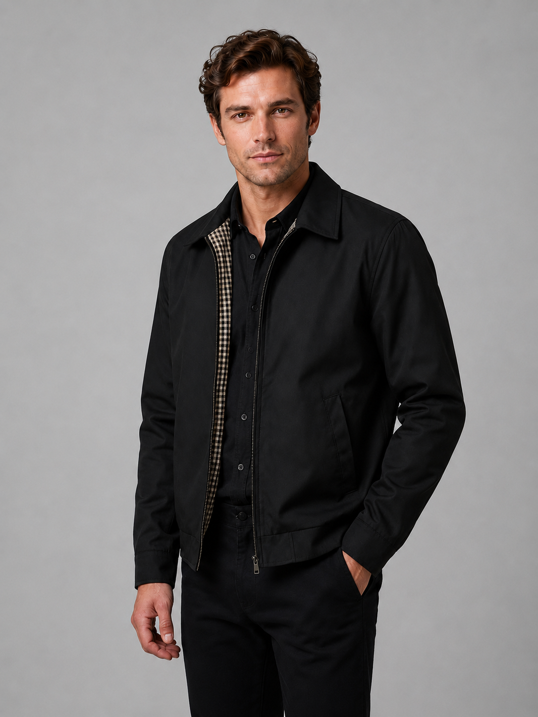 Men's Casual Zip Jacket Relaxed Fit Long Sleeve Smart-Casual Versatile