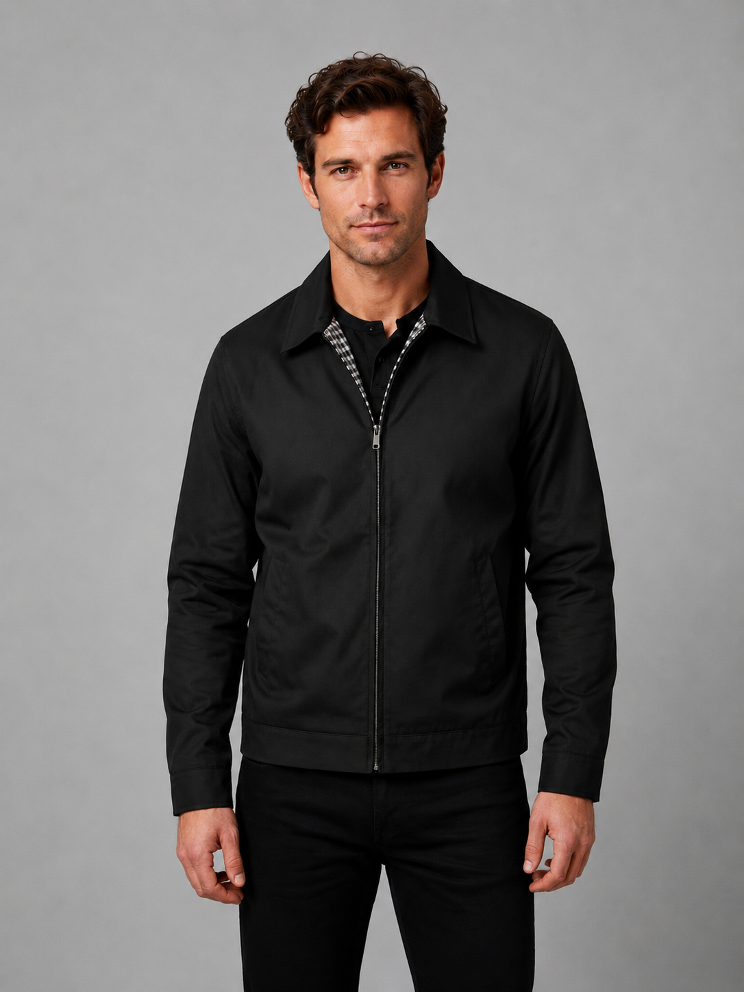 Men's Casual Zip Jacket Relaxed Fit Long Sleeve Smart-Casual Versatile