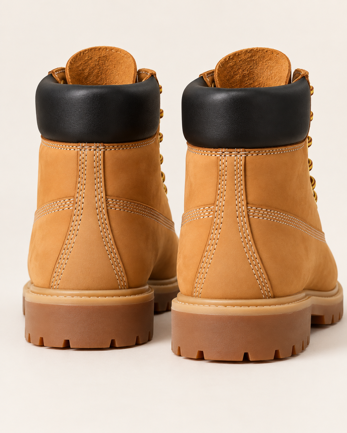 Men's Nubuck Leather Look Lace Up Boots with Padded Collar