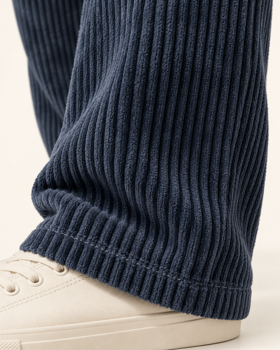 Men's Relaxed Jumbo Cord Trousers in Blue, view 3