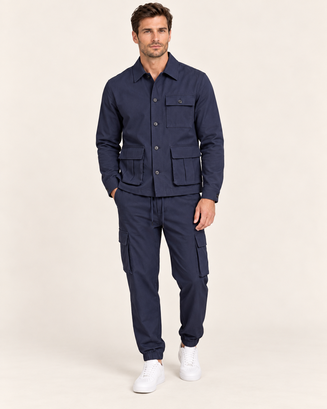 Men's Safari Jacket and Cargo Trousers Co-Ord Set