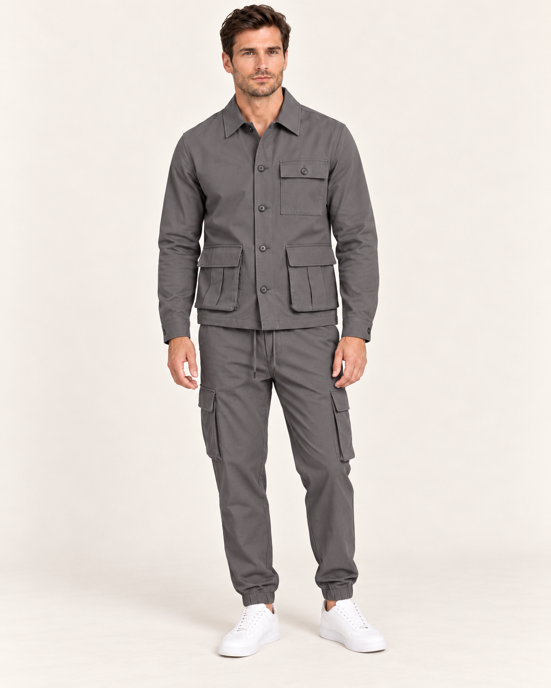 Men's Safari Jacket and Cargo Trousers Co-Ord Set