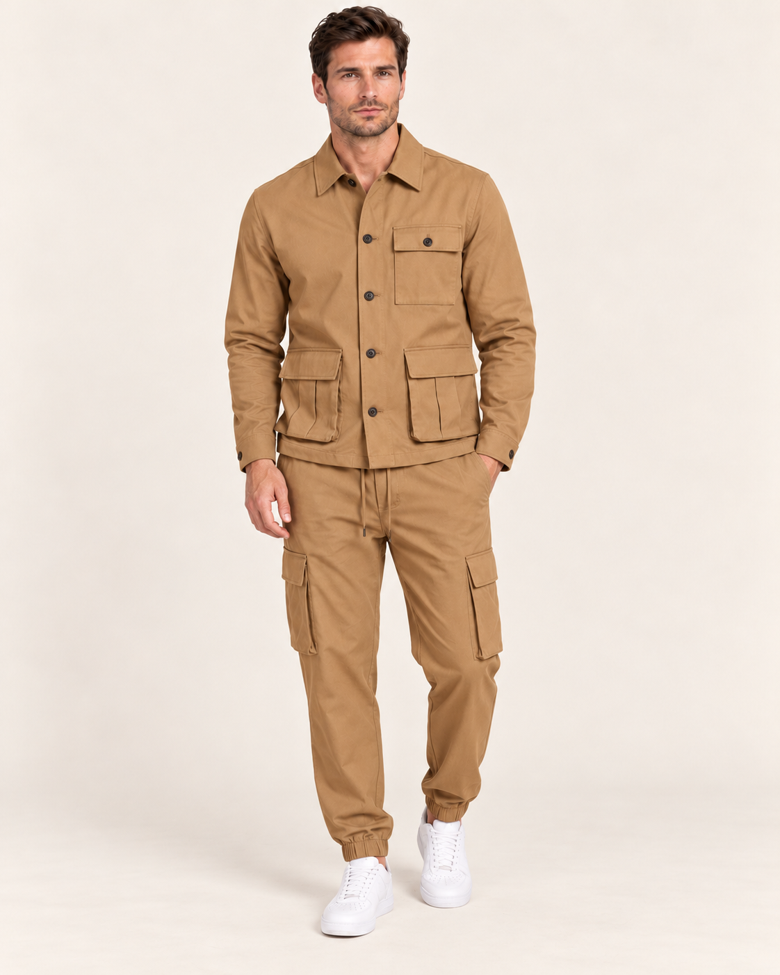Men's Safari Jacket and Cargo Trousers Co-Ord Set