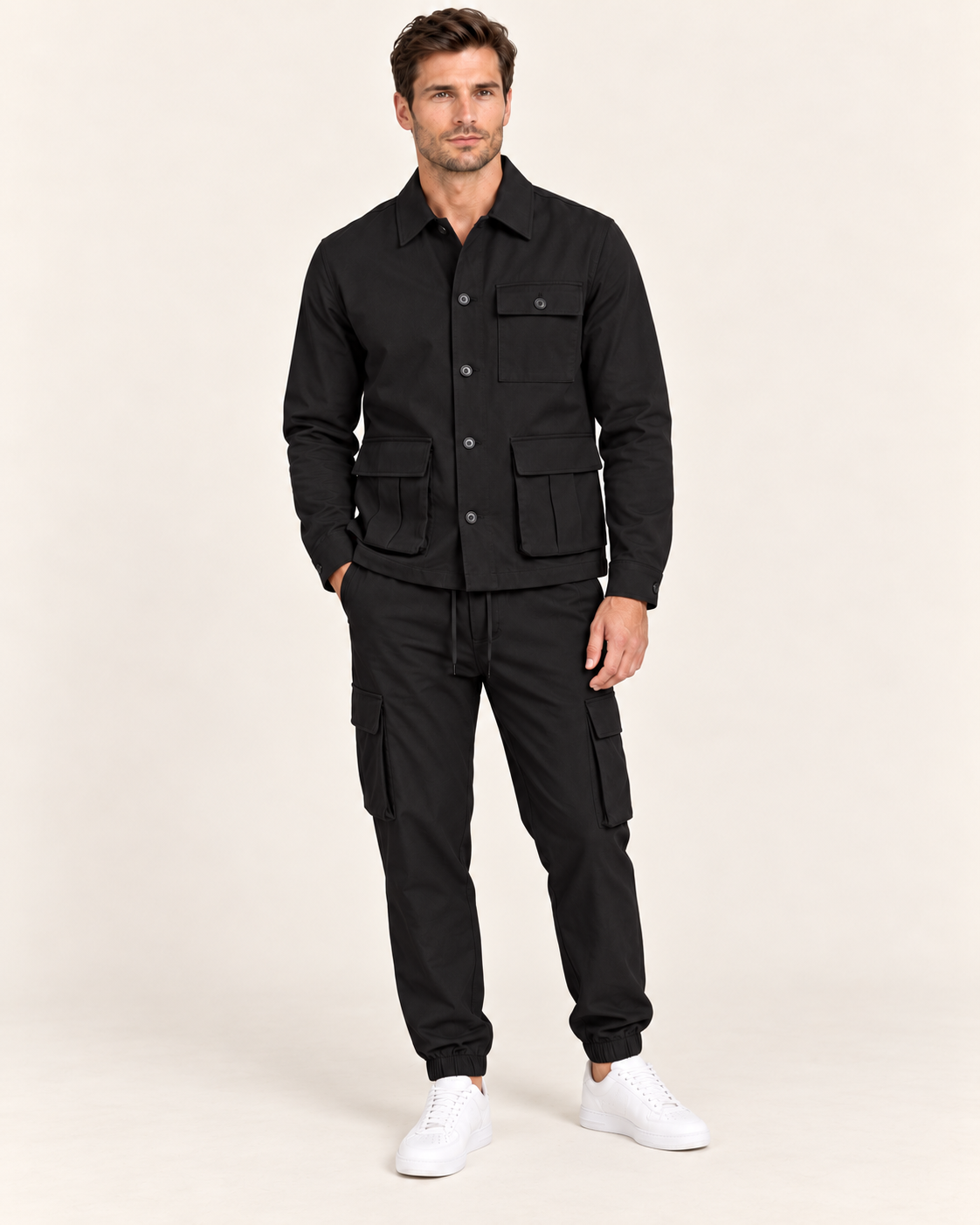Men's Safari Jacket and Cargo Trousers Co-Ord Set