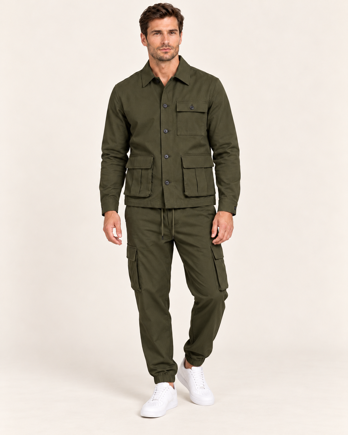 Men's Safari Jacket and Cargo Trousers Co-Ord Set