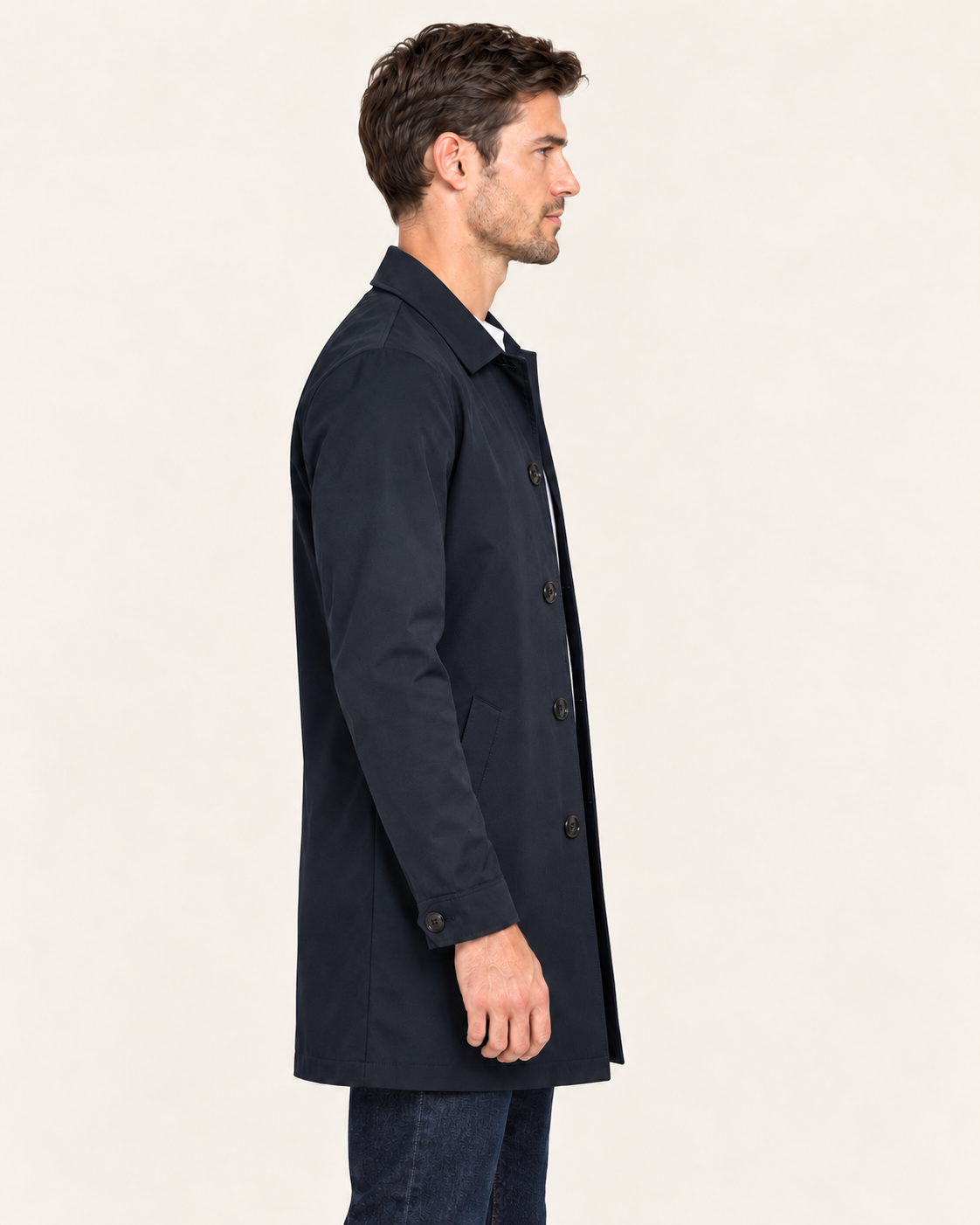 Men's Showerproof Mac Raincoat in Navy, alternate view